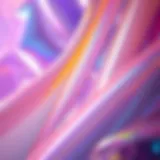 Vibrant display of iridescent cellophane rolls showcasing color shifts