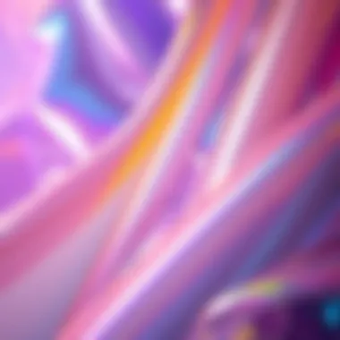 Vibrant display of iridescent cellophane rolls showcasing color shifts