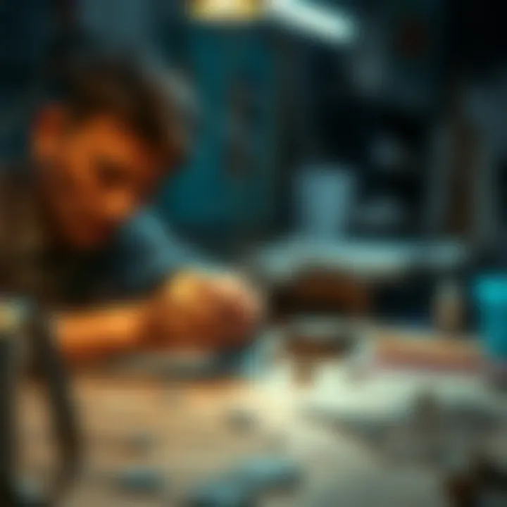 Artisan Crafting Personalized Initial Necklaces An artisan at work creating personalized initial necklaces with intricate details