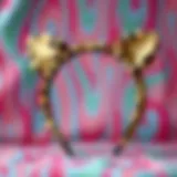 A beautifully designed leopard headband ears accessory showcased on a vibrant background.