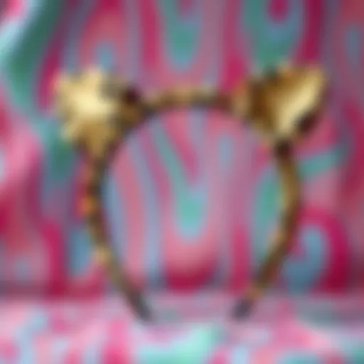 A beautifully designed leopard headband ears accessory showcased on a vibrant background.