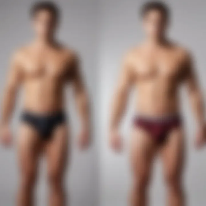 Visual comparison of traditional versus strapless underwear highlighting differences in style.