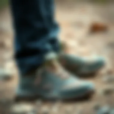 Close-up of Merrell camp shoes showcasing durable materials