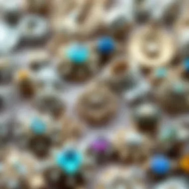 A collection of various nail charms showcasing intricate designs