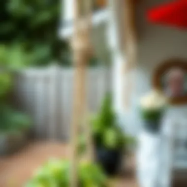 Elegant outdoor rope tieback enhancing a garden aesthetic