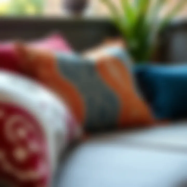 Diverse materials used for outdoor pillow covers