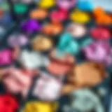 A palette showcasing an array of pastel acrylic powder colors.