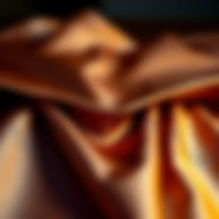 Close-up of luxurious fabrics used in pasties