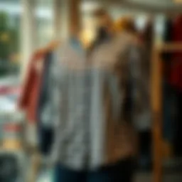 Stylish plus size gingham shirt on display