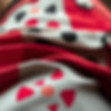 Fabric Details of Harley Quinn Shorts Close-up of fabric details showcasing the unique patterns and textures of plus size Harley Quinn shorts.