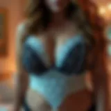 Elegant plus size lingerie harness showcasing intricate lace design