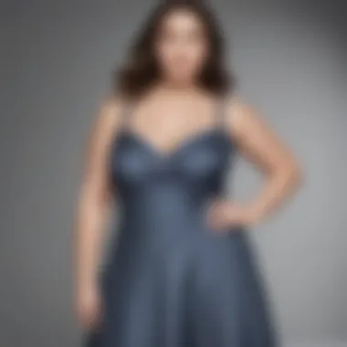 Elegant Plus Size Spaghetti Strap Dress Elegant plus size spaghetti strap dress on a model showcasing its fit and flow