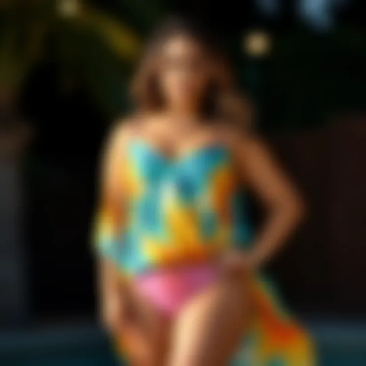Vibrant Plus Size Swim Cover Up Elegant plus size swim cover up in vibrant colors