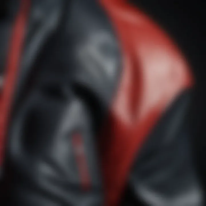 Close-up of the fabric texture used in plus size varsity jackets highlighting quality.
