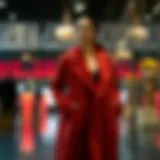 Elegant plus size long velvet coat on display