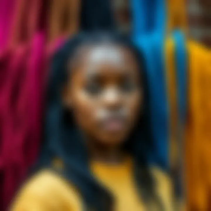 Vibrant Pre Loop Crochet Braids Elegant display of pre loop crochet braids in various colors.