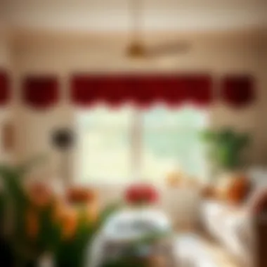 Stylish tips for installing red plaid valances in a home setting