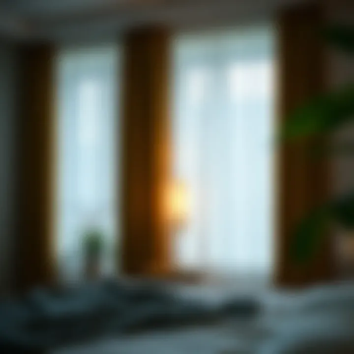 Reversible blackout curtains in a cozy bedroom setup