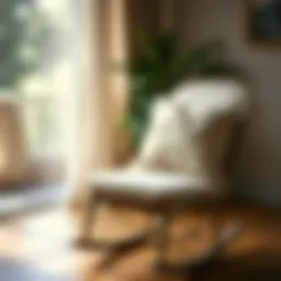 Elegant rocking chair with a plush cushion