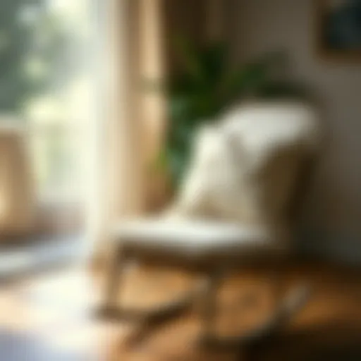 Elegant rocking chair with a plush cushion