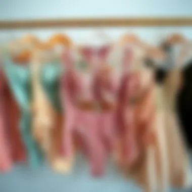 An elegant display of seamless lingerie showcasing various styles and colors