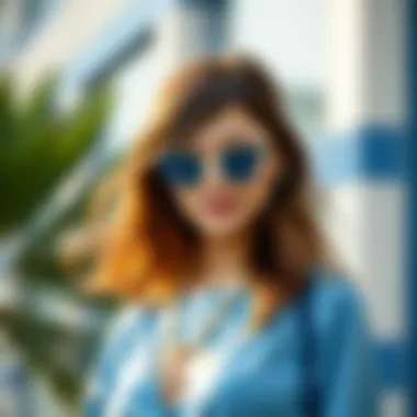 Casual blue outfit with stylish accessories