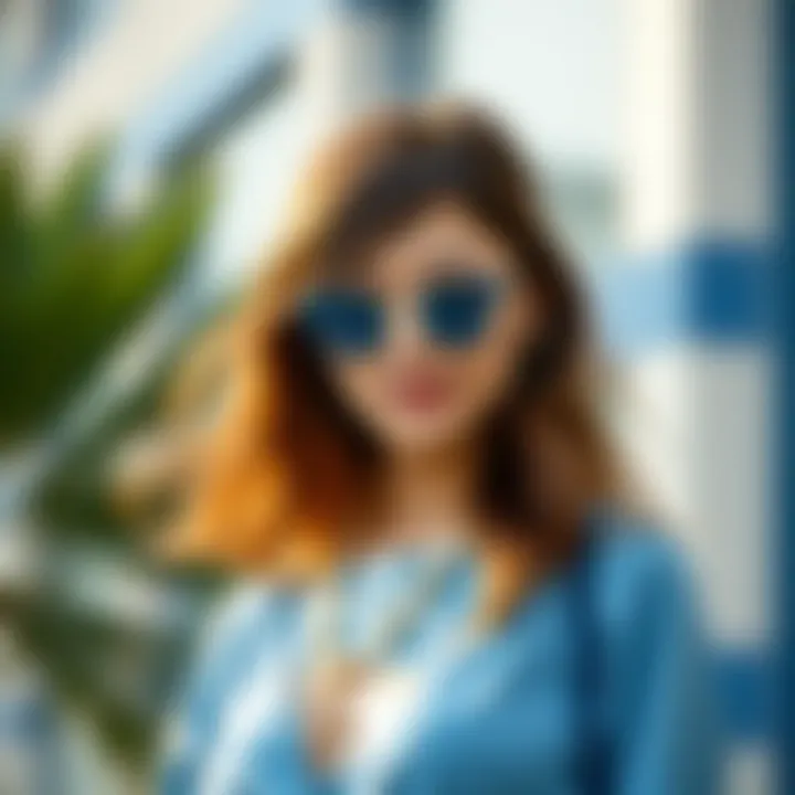 Casual blue outfit with stylish accessories