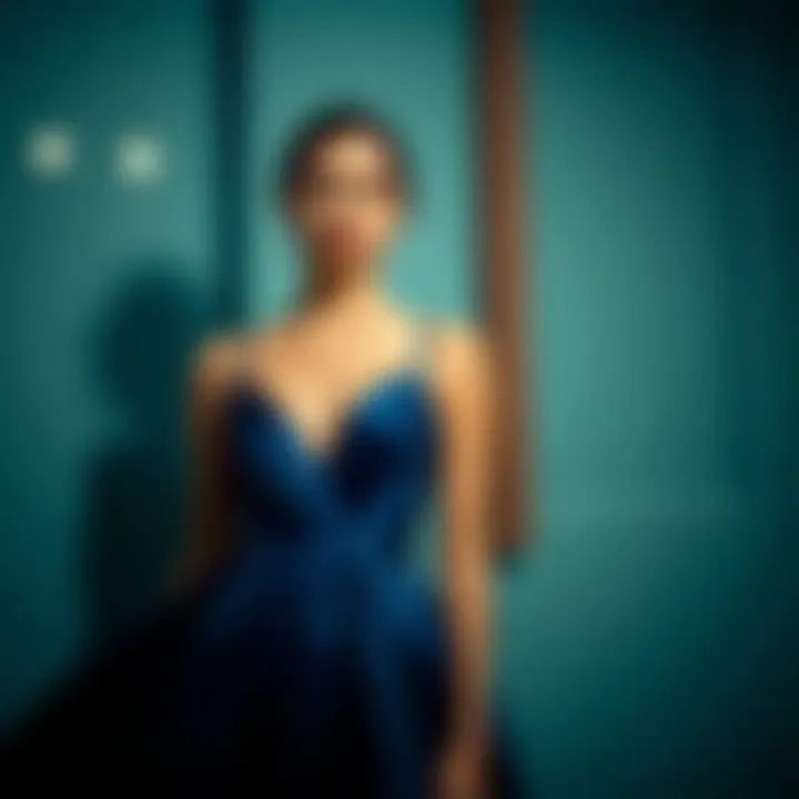 Dramatic blue dress perfect for evening wear