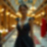 Elegant evening dress showcasing intricate lace details