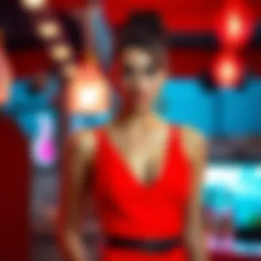 Stylish cocktail dress in a vibrant hue with a fitted silhouette