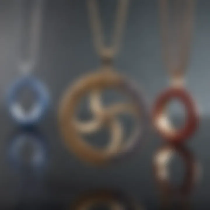 Diverse materials used in crafting infinity pendants