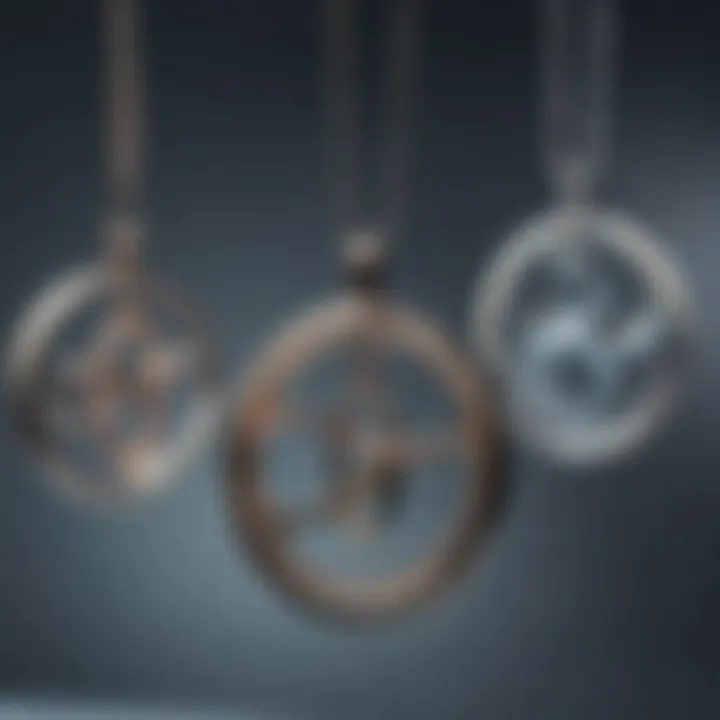 Stylish display of various infinity pendant styles