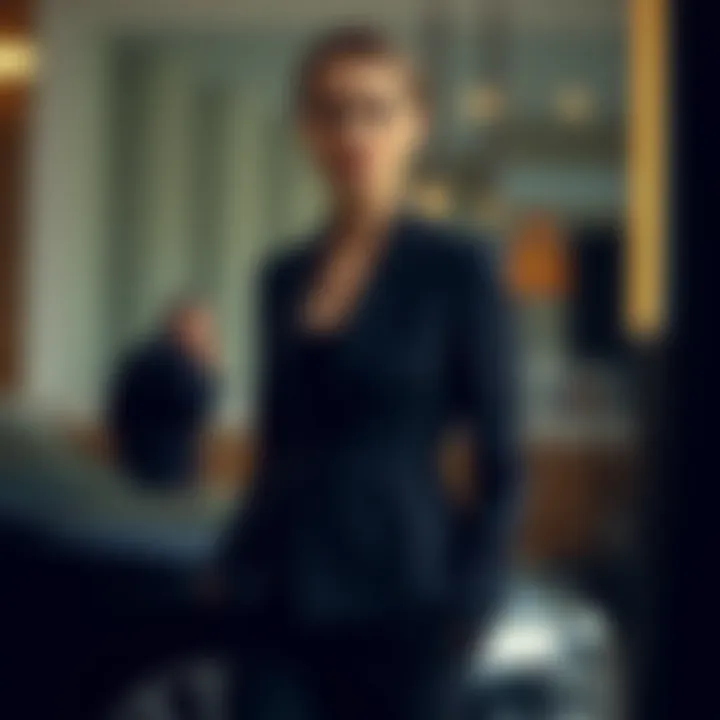 Sleek design of a slim fit jacket displayed elegantly