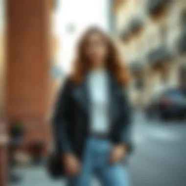 Stylish outfit featuring a slim fit jacket in a casual setting