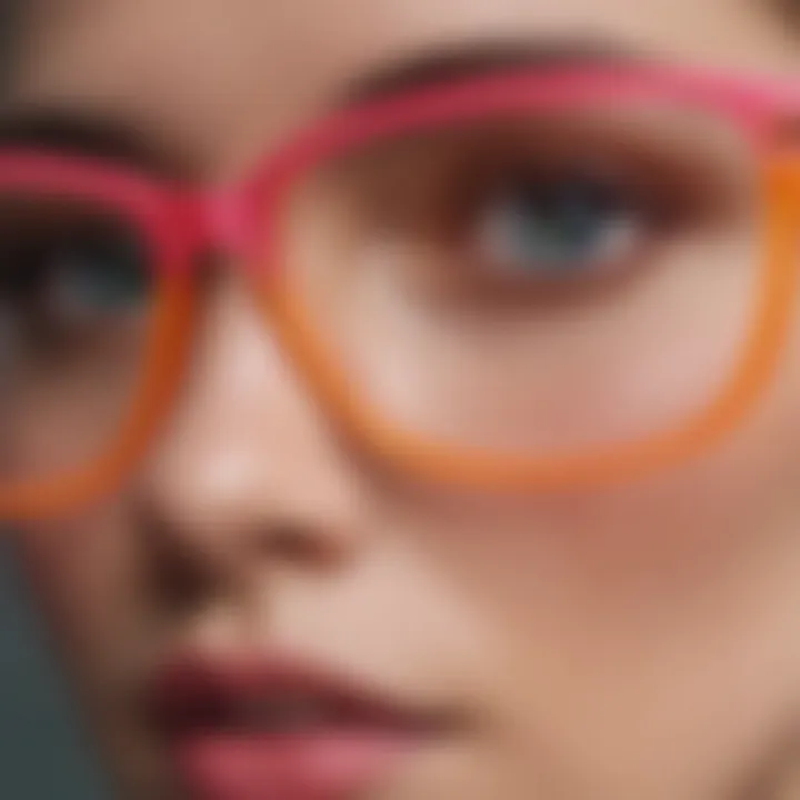 Close-up of colorful eyewear frames