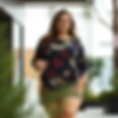 Unique Prints: Long-Sleeve Style for Plus Sizes Stylish long-sleeve top with unique prints