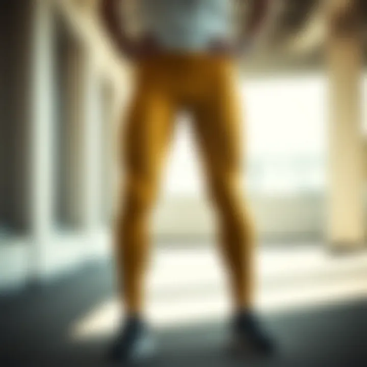 Stylish pair of tall compression pants in an active setting