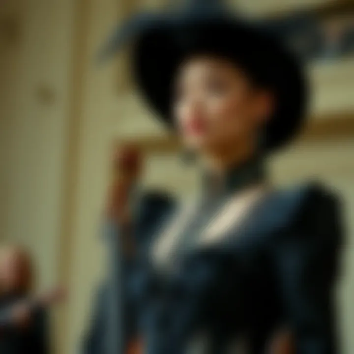 Elegant concert black outfit showcasing intricate design details