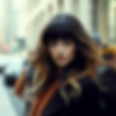 Stunning black wig adorned with honey blonde highlights