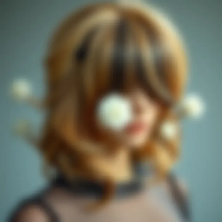 Artistic display of styling techniques for wigs