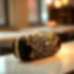 Elegant black clutch embellished with rhinestones