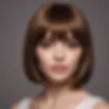 Elegant bob wig with bangs styled for a glamorous look