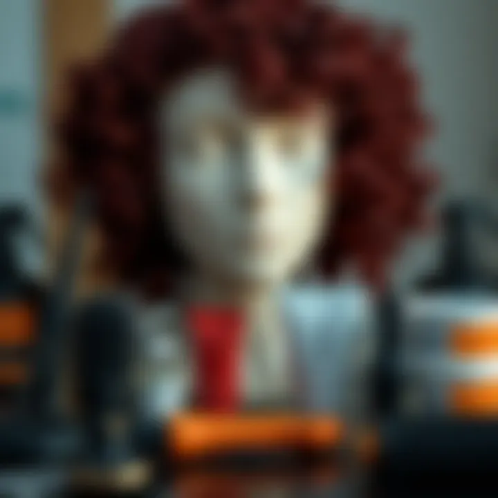 Styling tools and products for maintaining curly wigs