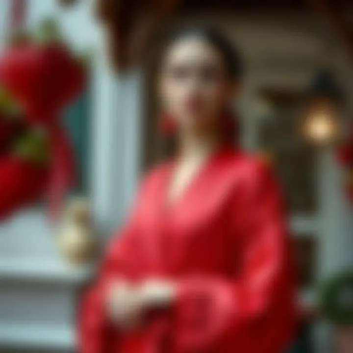 Timeless Elegance of a Strawberry Robe Elegant vintage-inspired strawberry robe design