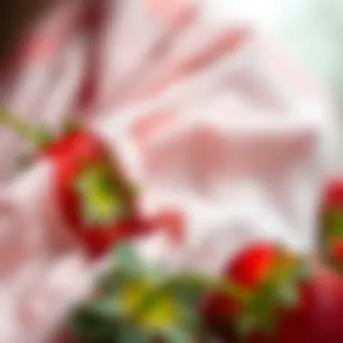 The Luxurious Textures of Strawberry Robes Close-up of luxurious fabric used in strawberry robes