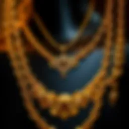 Elegant display of Xuping gold chains showcasing design intricacies
