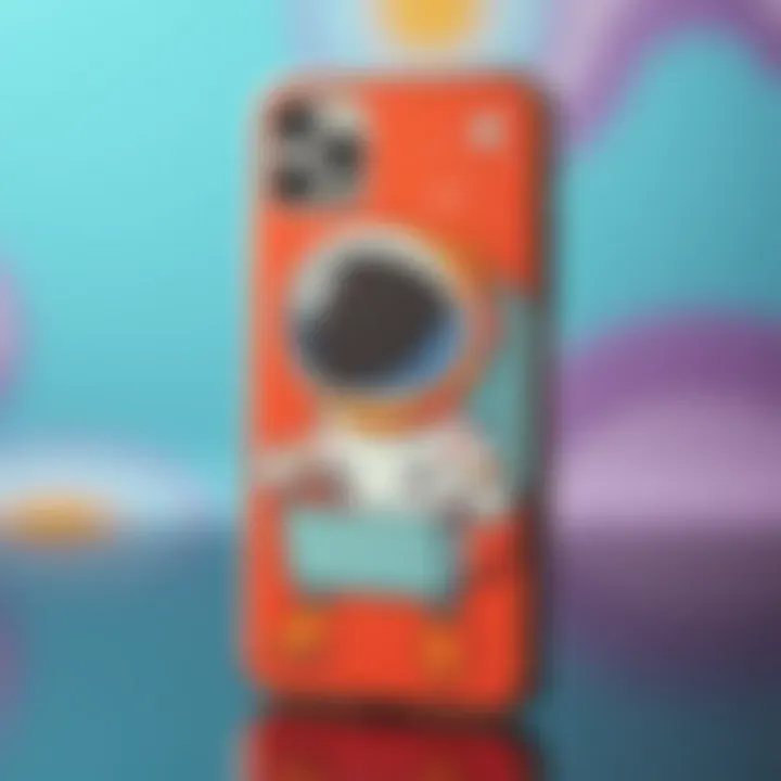 Vibrant Cartoon Astronaut Phone Case Designs Colorful cartoon astronaut design on a phone case