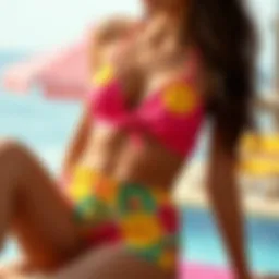 Vibrant tankini set with playful shorts