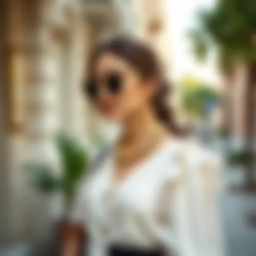 Elegant white top styled with accessories