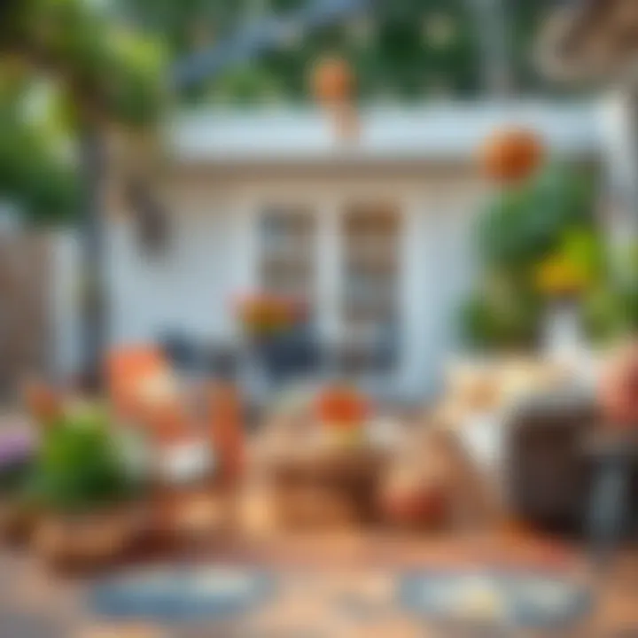 A beautifully decorated outdoor space featuring summer accents.